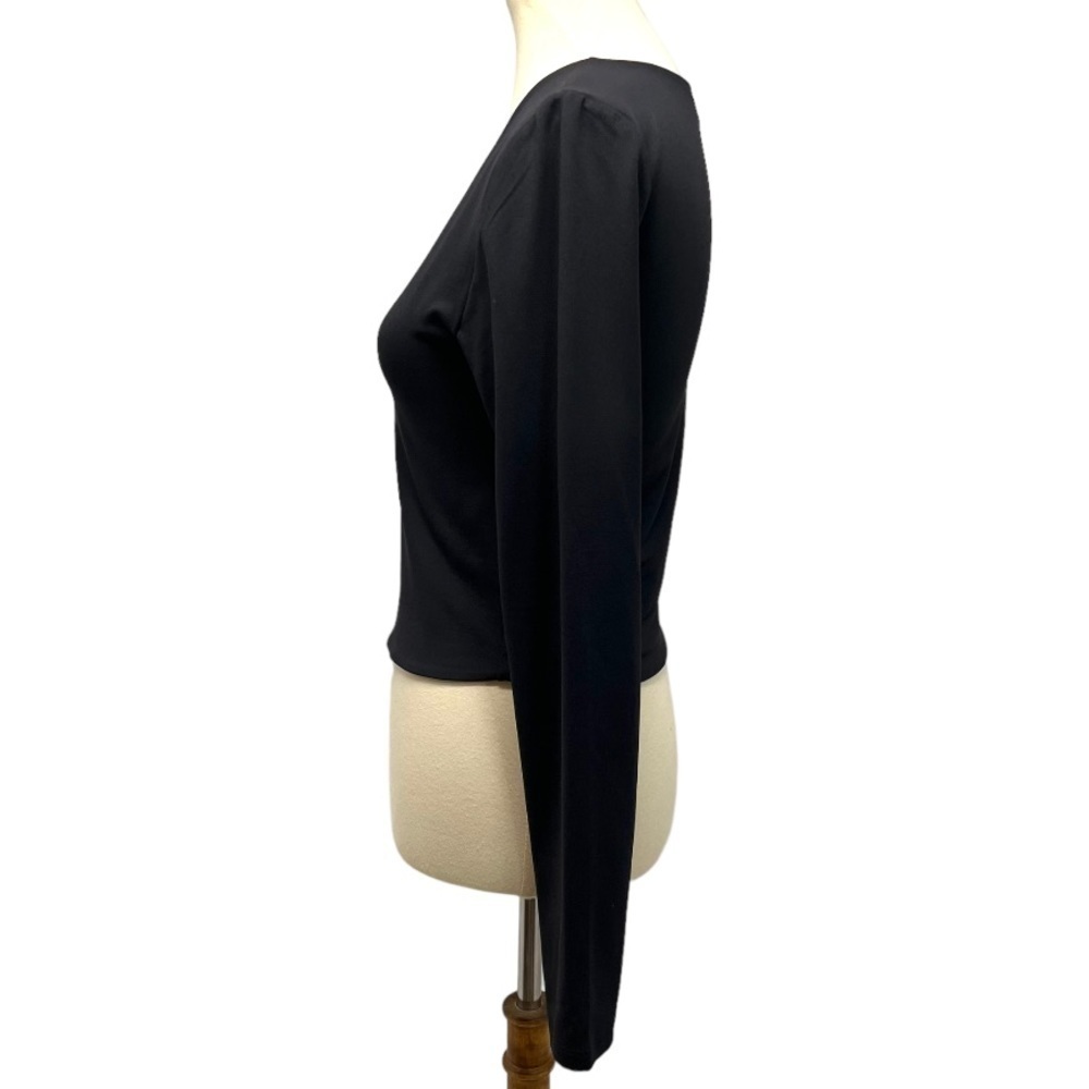 Babaton Aritzia Black Stretch Knit Long Sleeve Crop Top Women’s Large - Picture 7 of 14